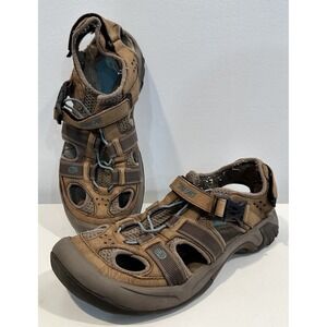 TEVA Omnium 2 Men's 9 Leather Brown‎ Tan Wet/Dry Hiking Water Shoes Sandals